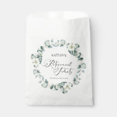 Groene eucalyptus verlaat botanische pensioenparti bedankzakje (Voorkant)