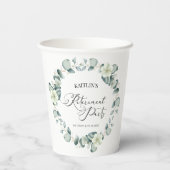 Groene eucalyptus verlaat botanische pensioenparti papieren bekers (Achterkant)