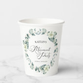 Groene eucalyptus verlaat botanische pensioenparti papieren bekers (Voorkant)