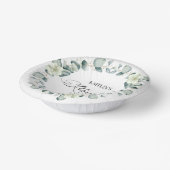 Groene eucalyptus verlaat botanische pensioenparti papieren kommen (Gebogen)