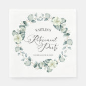 Groene eucalyptus verlaat botanische pensioenparti servet (Voorkant)