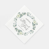 Groene eucalyptus verlaat botanische pensioenparti servet (Hoek)