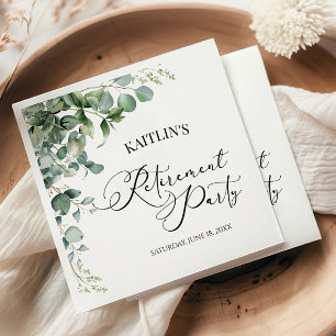 Groene eucalyptus verlaat botanische pensioenparti servet