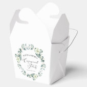 Groene eucalyptus verlaat botanische verlovingsfee bedankdoosjes (Geopend)