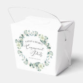 Groene eucalyptus verlaat botanische verlovingsfee bedankdoosjes (Achterkant)