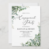 Groene eucalyptus verlaat botanische verlovingsfee kaart (Voorkant)