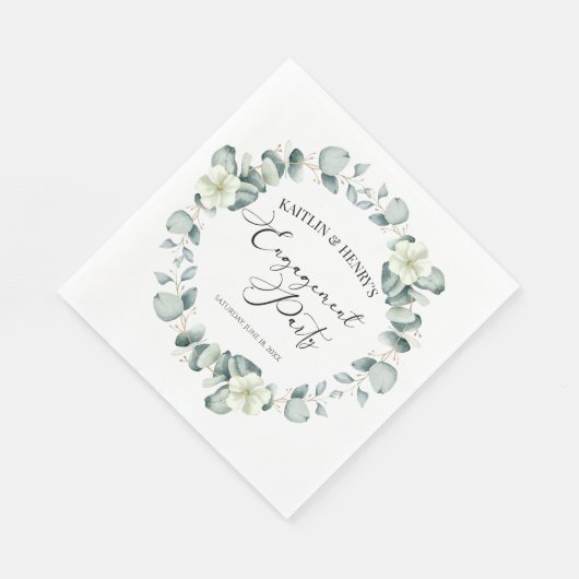 Groene eucalyptus verlaat botanische verlovingsfee servet (Hoek)