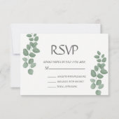 Groene Eucalyptus verlaat bruiloft RSVP Kaart (Voorkant)