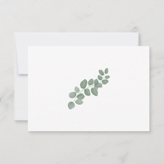 Groene Eucalyptus verlaat bruiloft RSVP Kaart (Achterkant)