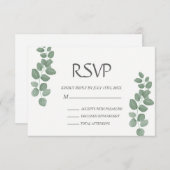 Groene Eucalyptus verlaat bruiloft RSVP Kaart (Voorkant / Achterkant)