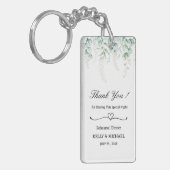 Groene eucalyptus verlaat repetitie dinergunst sleutelhanger (Voorkant Links)