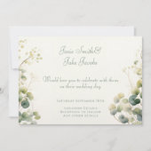 Groene Eucalyptus verlaat zilveren dollarbruiloft Kaart (Voorkant)