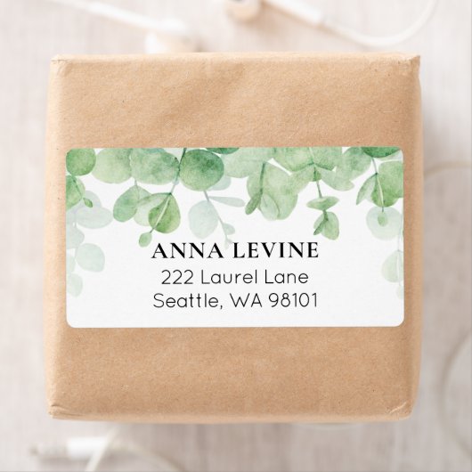 Groene eucalyptus verliest grensadres etiket (Insitu)