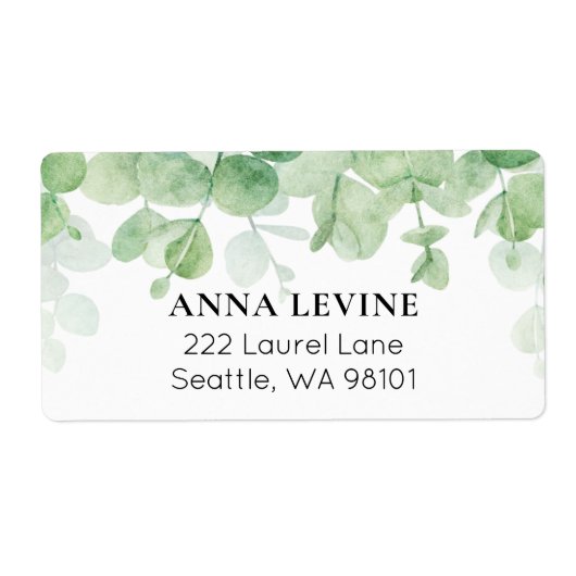 Groene eucalyptus verliest grensadres etiket (Voorkant)