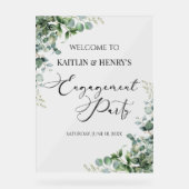 Groene Eucalyptus Verlovingspartij Welkom Acryl Bord (Voorkant)