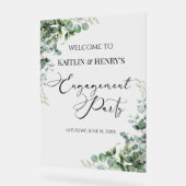 Groene Eucalyptus Verlovingspartij Welkom Acryl Bord (Hoek)