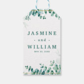 Groene Eucalyptus Vierkante Frameborder Huwelijk Cadeaulabel (Voorkant)