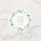 Groene Eucalyptus Waterverf Bruiloftsborrel Confetti (Kleine voorkant)