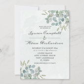 Groene Eucalyptus Waterverf Bruiloftsinvitation Kaart (Voorkant)