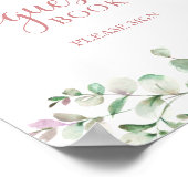 Groene Eucalyptus Waterverf Guestbook Handtekening Poster (Hoek)