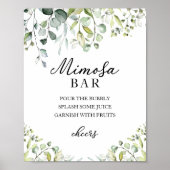 Groene Eucalyptus Waterverf Mimosa Bar Bord Poster (Voorkant)
