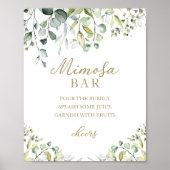 Groene Eucalyptus Waterverf Mimosa Bar Bord Poster (Voorkant)