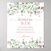 Groene Eucalyptus Waterverf Mimosa Bar Bord Poster (Voorkant)