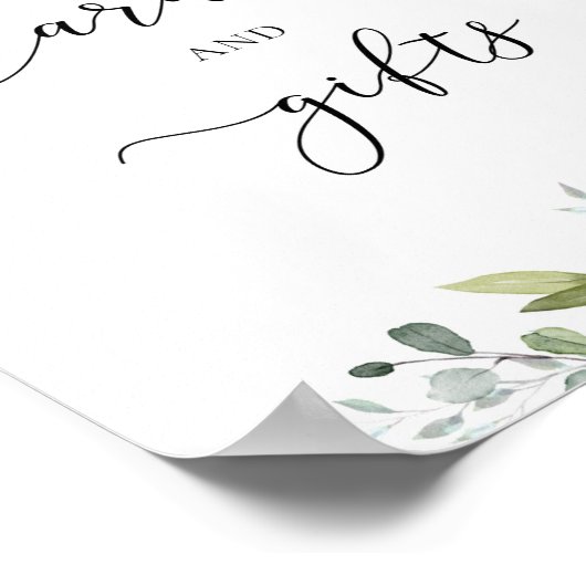 Groene eucalyptus waterverfkaarten en -cadeaus poster (Hoek)