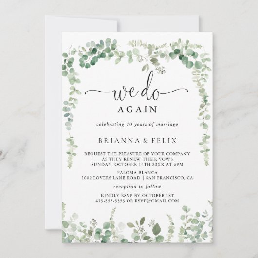 Groene eucalyptus We beloven opnieuw vernieuwing Kaart (Voorkant)