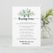 Groene Eucalyptus Weddenschap Kissingmenu Spel Kaa (Staand voorkant)