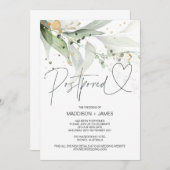 Groene Eucalyptus Weddenschap Uitgesteld Verander Kaart (Voorkant / Achterkant)