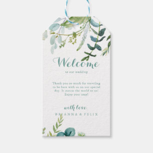 Groene Eucalyptus Weddenschap Welkom Cadeaulabel