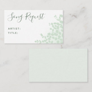 Groene Eucalyptus Wedding Song-aanvraagkaart Informatiekaartje