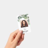 GROENE EUCALYPTUS-WERKNEMER FOTO-BARCODE NAAM BADGE (Handheld)