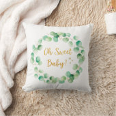 Groene Eucalyptus Wood Quote Baby Kwekerij Kussen (Deken)
