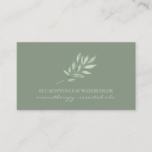Groene Eucalyptusblad Bloem Etherische Olie Visitekaartje (Voorkant)
