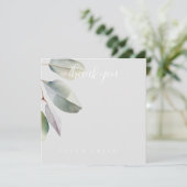 Groene eucalyptusbladeren bedankkaart (Staand voorkant)