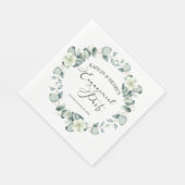 Groene Eucalyptusbladeren Botanisch Verloving Fees Servet (Hoek)