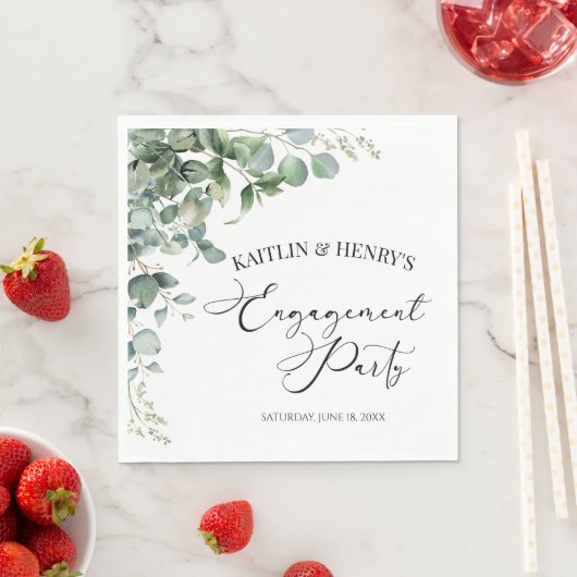 Groene Eucalyptusbladeren Botanische Verloving Fee Servet (Insitu)