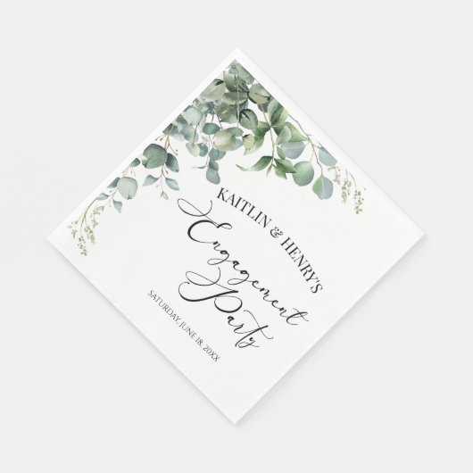 Groene Eucalyptusbladeren Botanische Verloving Fee Servet (Hoek)