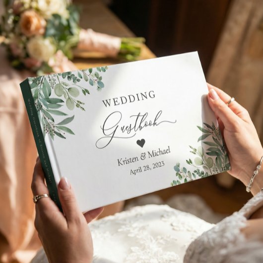 Groene Eucalyptusbladeren Bruiloft Gastenboek