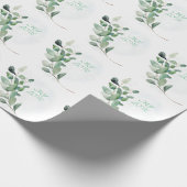 Groene eucalyptusbladeren cadeaupapier (Hoek)