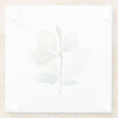 Groene Eucalyptusbladeren, delicate pastel decor Glazen Onderzetter (Achterkant)