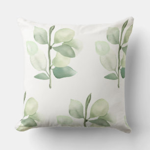 Groene Eucalyptusbladeren, delicate pastel decor Kussen