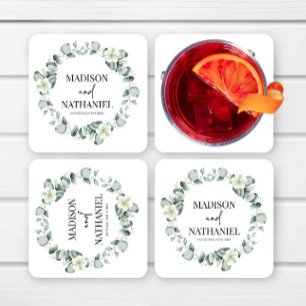 Groene Eucalyptusbladeren Groene Botanische Bruilo Kartonnen Onderzetters