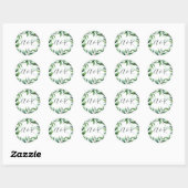 Groene eucalyptusbladeren ronde sticker (Vel)