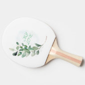Groene eucalyptusbladeren tafeltennisbatje (Zijkant)