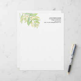 Groene eucalyptusbladeren waterverf kunst briefhoofd