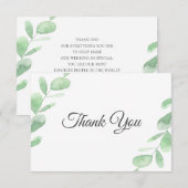 Groene eucalyptusbladeren. Woodland eenvoudige bru Bedankkaart (Voorkant / Achterkant)