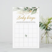 Groene eucalyptusgoud laat boho baby bingo spel (Staand voorkant)